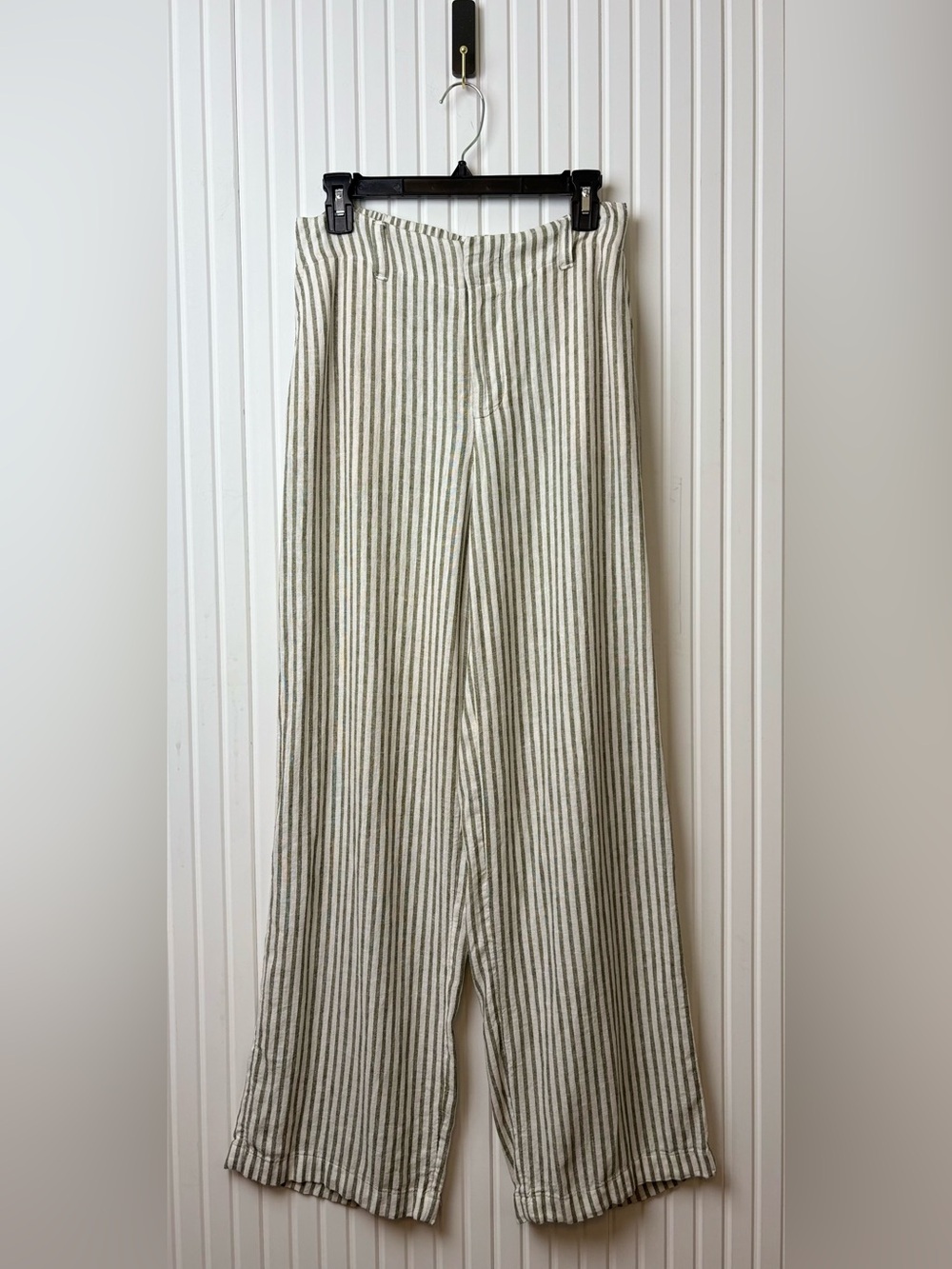 Lauren Conrad Linen Blend Wide Leg Striped Pants 6 Coastal Beach Resort Breezy